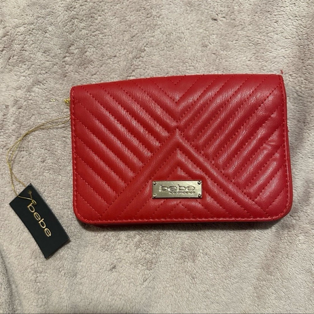Bebe Red Quilted Wallet